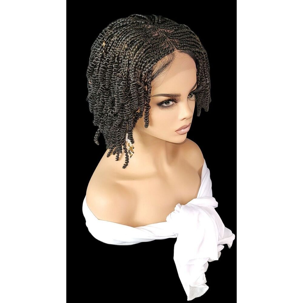 Braided Wig Handmade Micro Millions Braids, Short Kinky Twists, NWT, Short - Picture 13 of 15